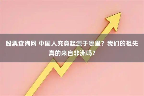 股票查询网 中国人究竟起源于哪里？我们的祖先真的来自非洲吗？