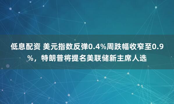 低息配资 美元指数反弹0.4%周跌幅收窄至0.9%，特朗普将提名美联储新主席人选